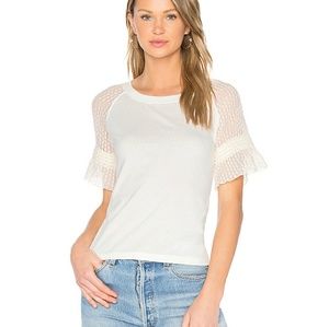 See by Chloe Lace Sleeve Top in Off White
